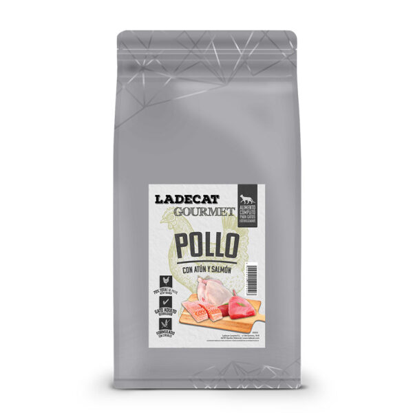 Ladecat Gourmet Pollo Atun Salmon esterilizados 1,5 kg